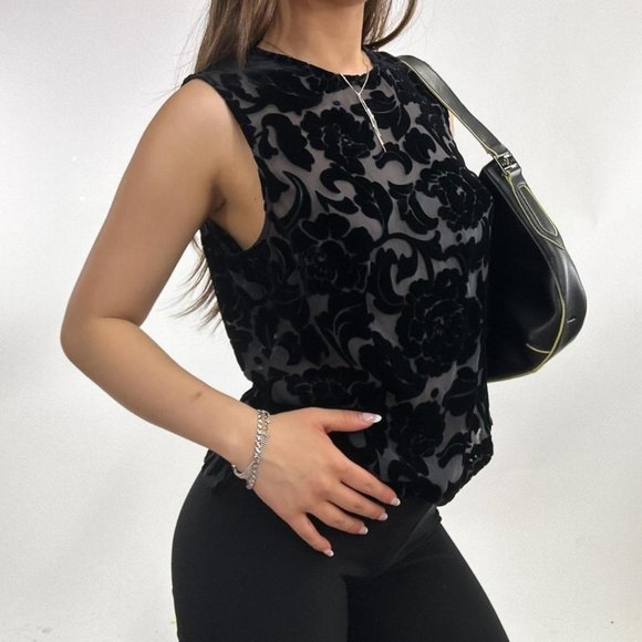 Vintage Louben Canada Sheet Delicate Lace Floral Tank - Picture 3 of 6